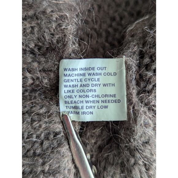 THE GAP! MOCHA MOHAIR BLEND HIDDEN SNAP FRONT BIG LAPEL CARDI SWEATER! SZ XS - Picture 7 of 8